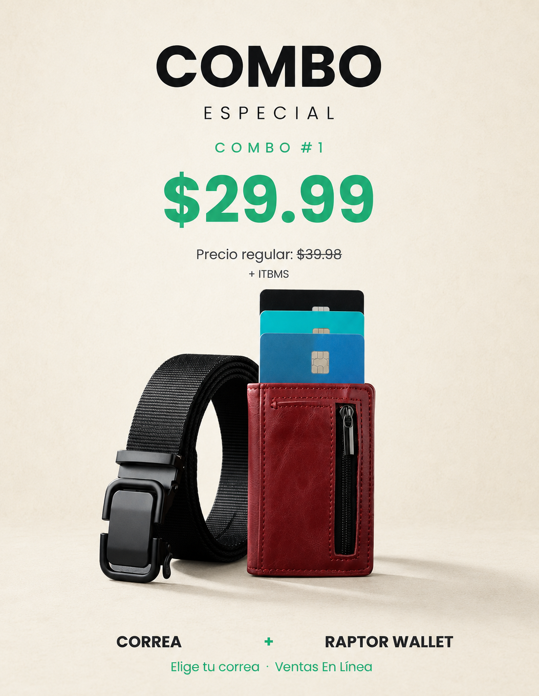 Combo Especial 1 Raptor Wallet Classica Belt