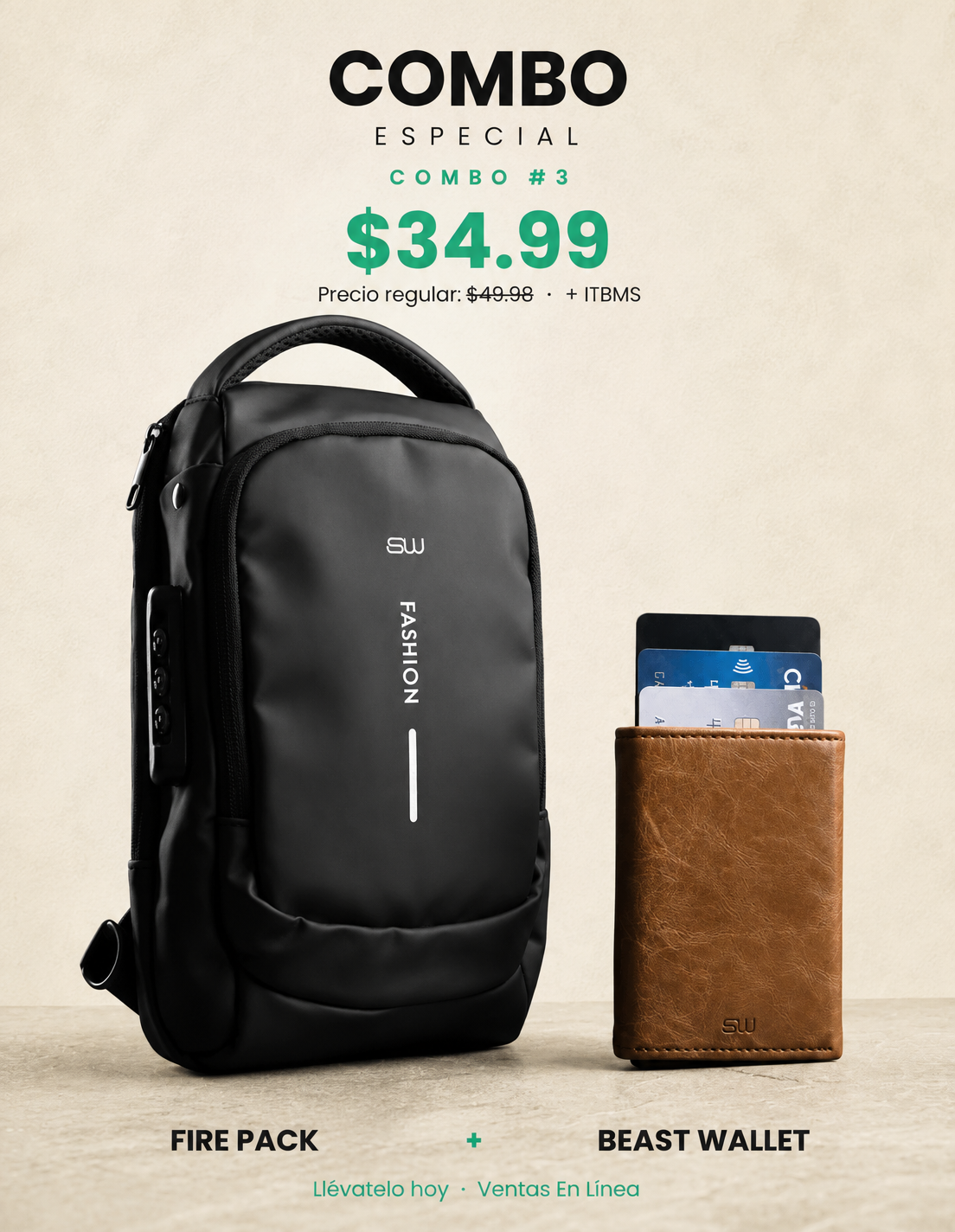 Combo Especial 3 Fire Pack Beast Wallet