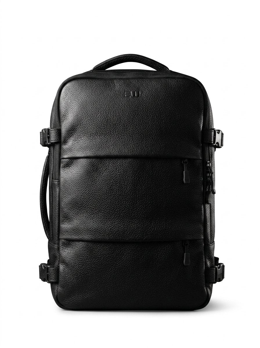 Tiktok Leather mochila de cuero negra