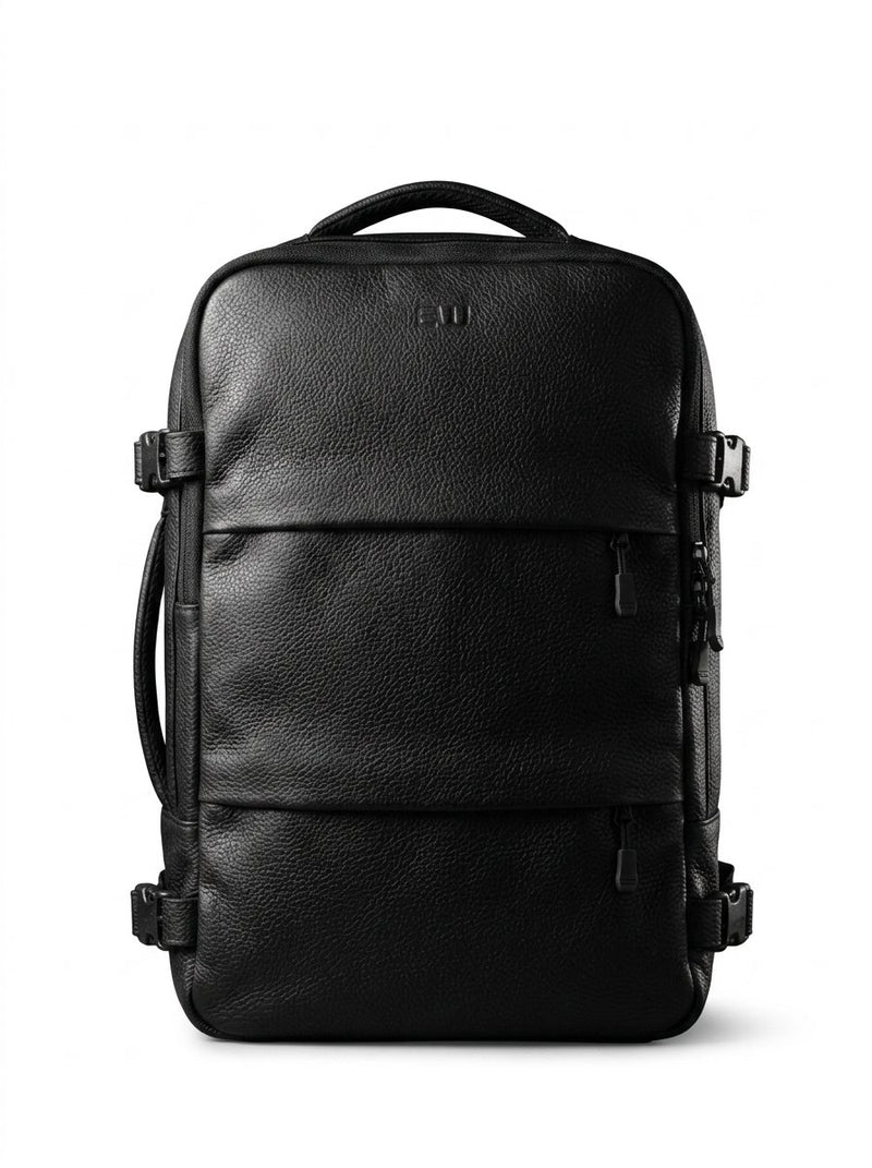 Tiktok Leather mochila de cuero negra